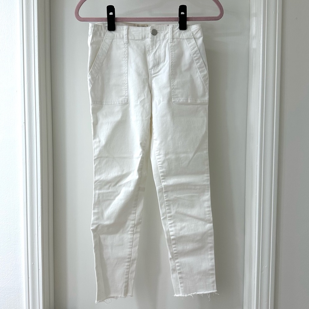Sanctuary Standard Surplus White Denim Cropped Pants, Size 24